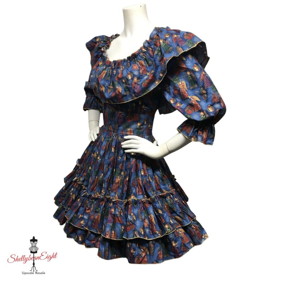 VTG Western Square Dance Circle Skirt Dress M 8 - Picture 9 of 14